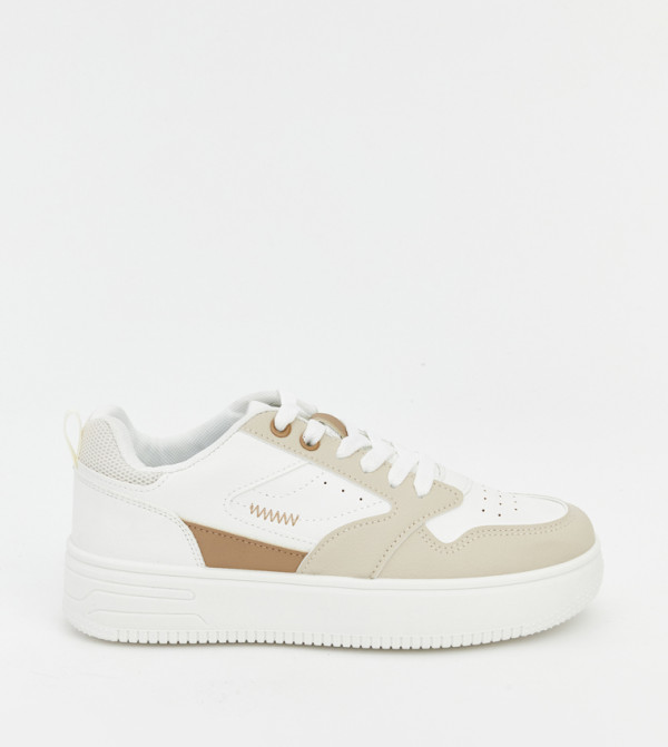 Color Block Lace-Up Sneakers