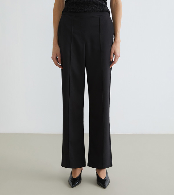 Elastic Waist Wide Leg Trousers
