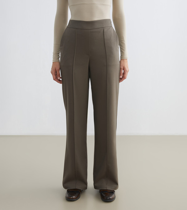 Elastic Waist Wide Leg Trousers
