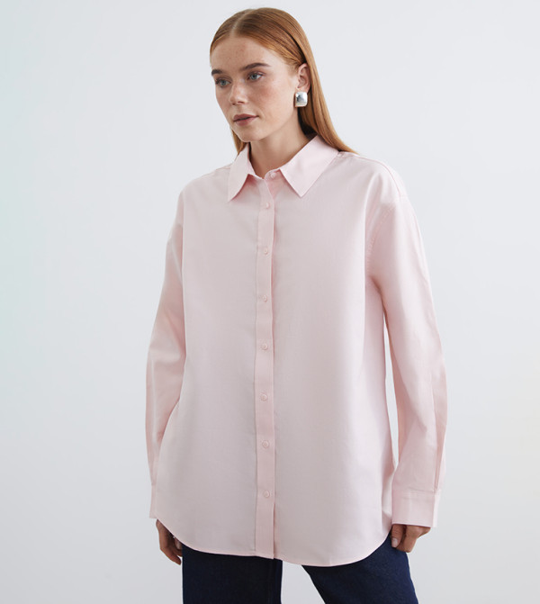 Solid Oversized Poplin Shirt Tunic