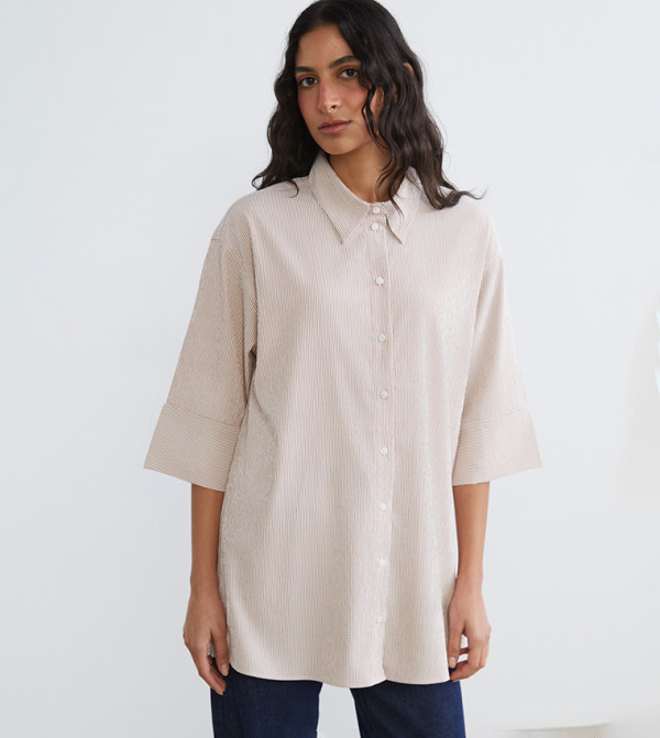 قميص تونيك بكم ثلاث أرباع 