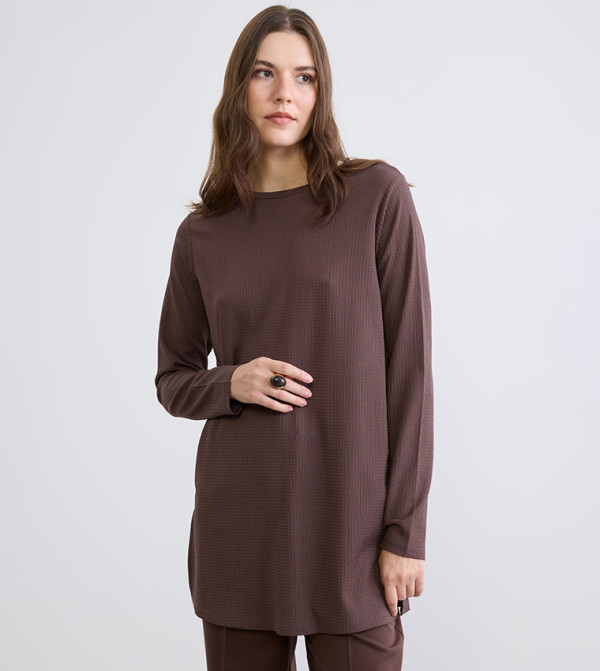 Textured Long Sleeves Top