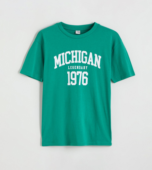 Printed Crew Neck Short Sleeves T-Shirt