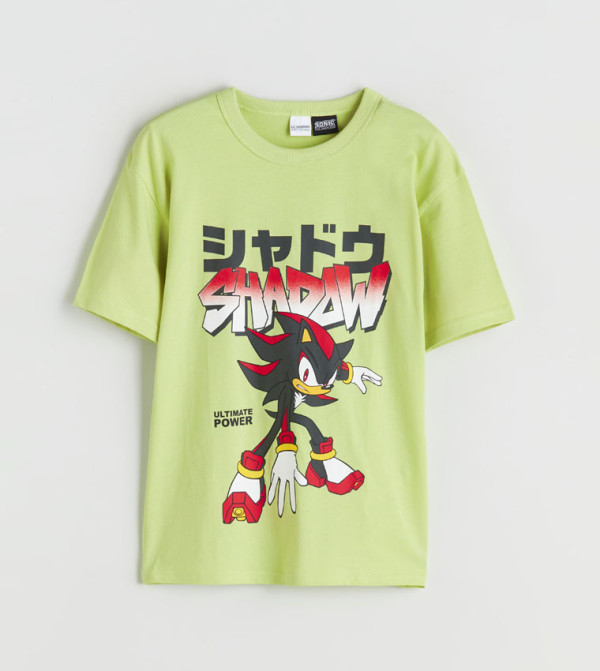 تيشيرت كاجوال بكم قصير وطبعة 