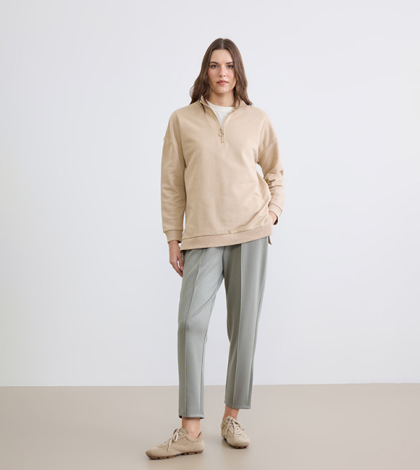 Solid Elastic Waist Sweatpants
