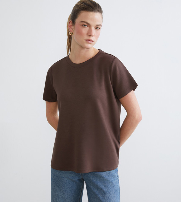 Solid Crew Neck Soft Touch T-Shirt