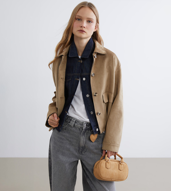 Long Sleeves Suede Look Jacket