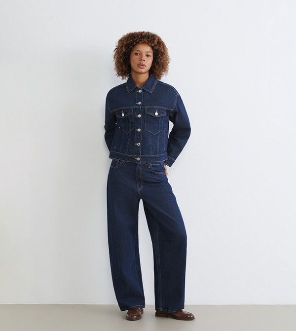 Washed Barrel Fit Jeans