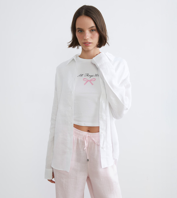 Solid Oversized Linen Shirt