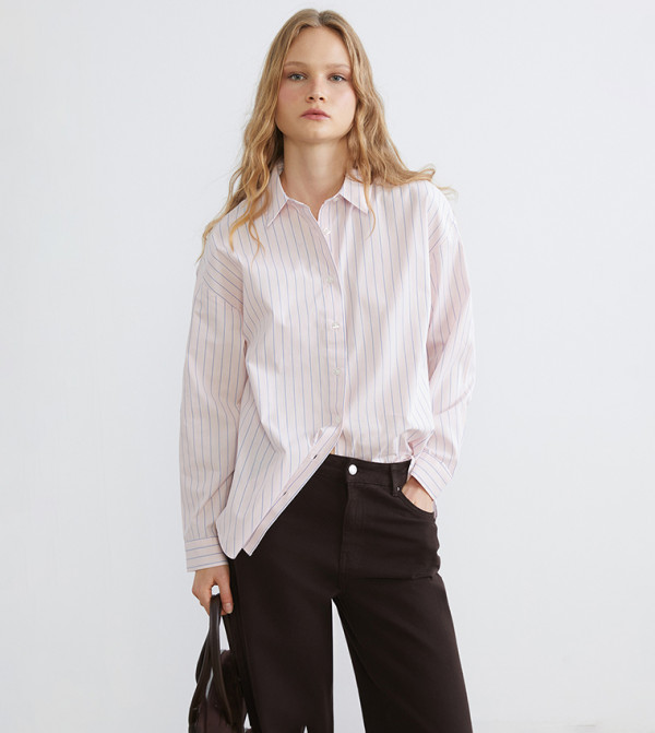 Striped Long Sleeves Poplin Shirt