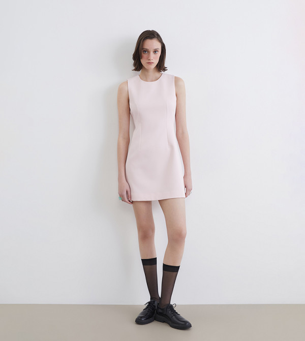 Solid Sleeveless Mini Dress