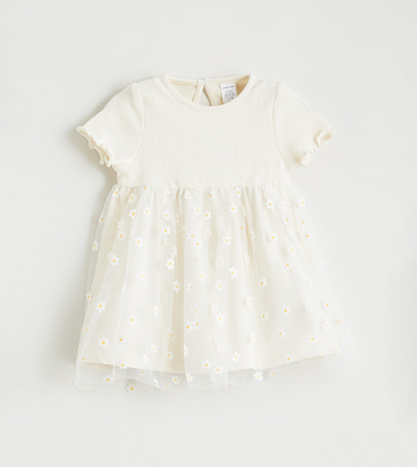 Floral Printed Tulle Dress