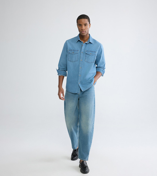 Faded Balloon Fit Jeans