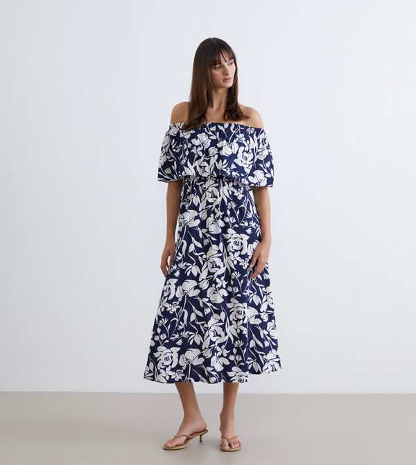 Floral Printed Off Shoulder Dress