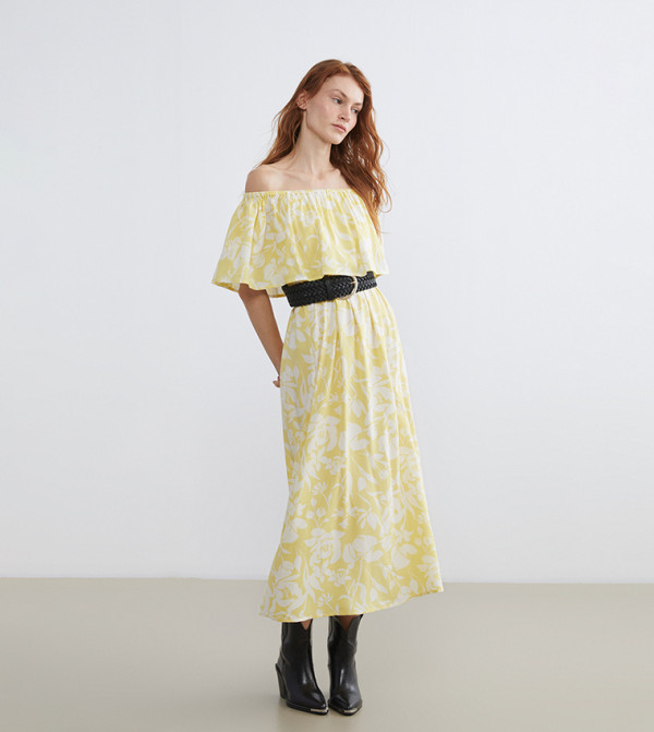 Floral Printed Off Shoulder Dress