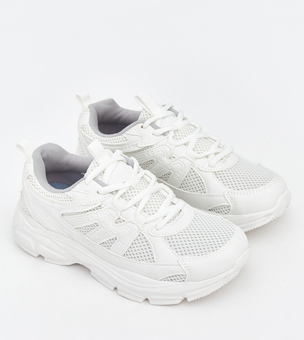 Mesh Detail Lace Up Sneakers