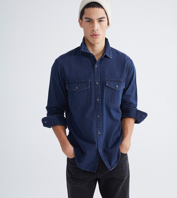 Washed Long Sleeves Denim Shirt