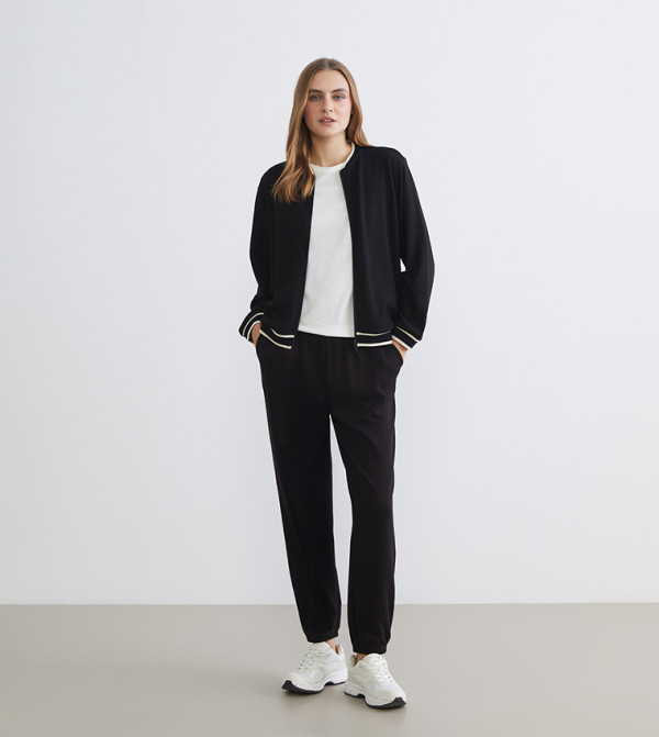 Solid Elastic Waist Soft Touch Joggers