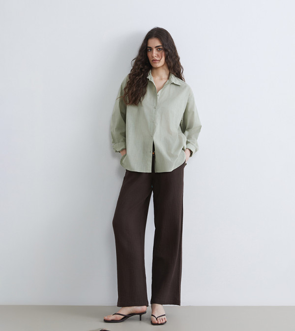 بنطلون بخصر مطاطي