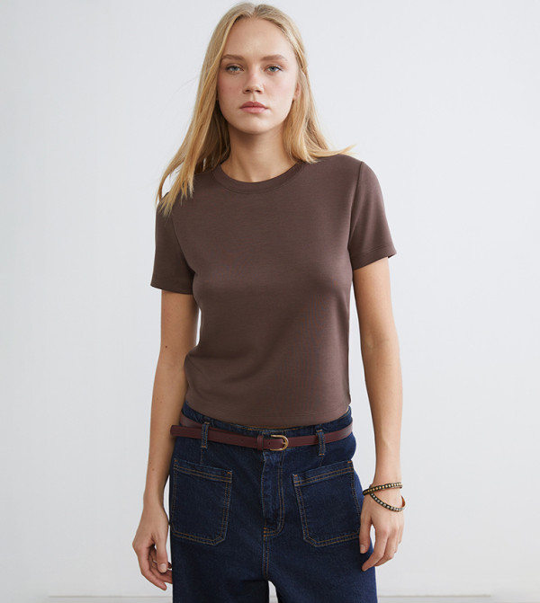 Solid Crew Neck Soft Touch T-Shirt