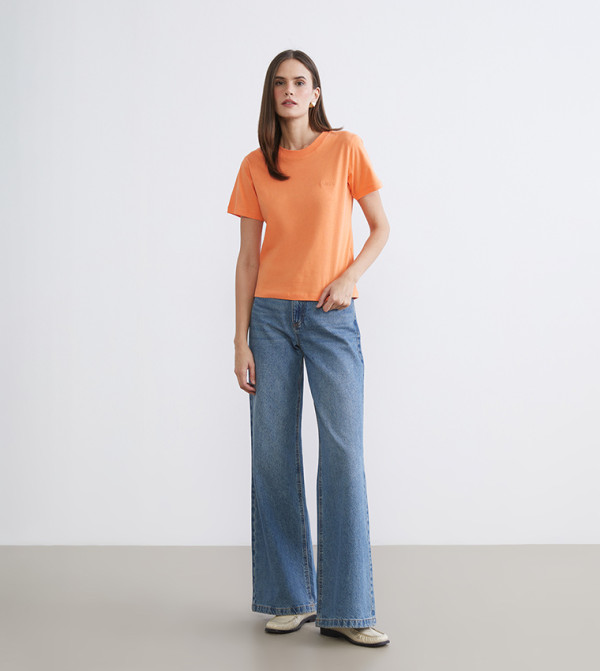 Embroidered Short Sleeves Casual T-Shirt