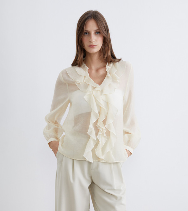 توب شيفون كم طويل 