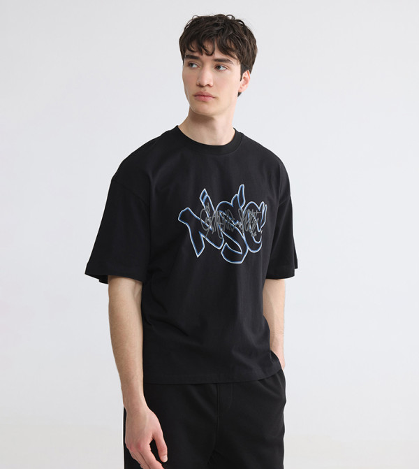 Printed Crew Neck Oversized T-Shirt