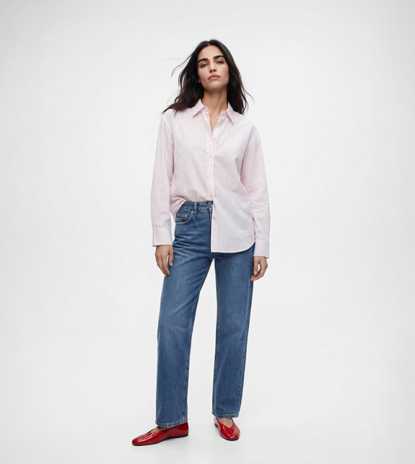 Striped Long Sleeves Oversized Shirt