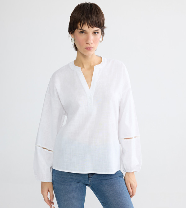 Solid Crew Neckline Oversized Top