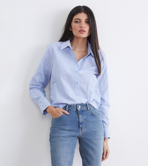 Striped Long Sleeves Oxford Shirt