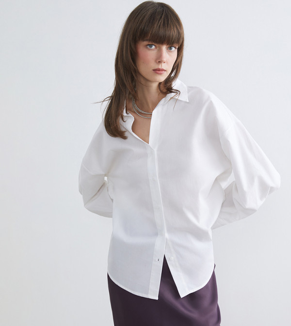 قميص أوفرسايز كم طويل 