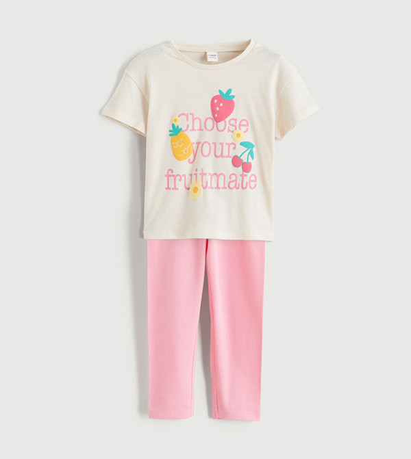 Printed Short Sleeves Clothing Set