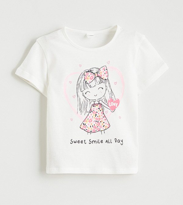 Printed Crew Neck Jersey T-Shirt