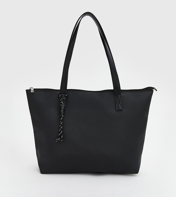 Solid Zip-Closure Tote Bag