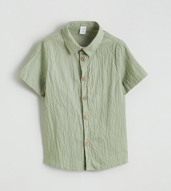 Textured Short Sleeves Shirt