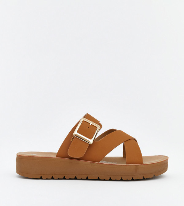 Faux Leather Comfort Sandals