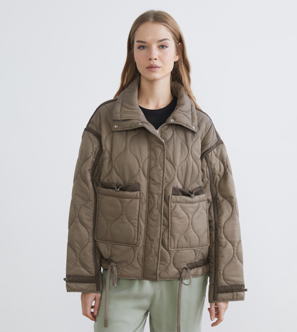 Long Sleeves Quilted Coat