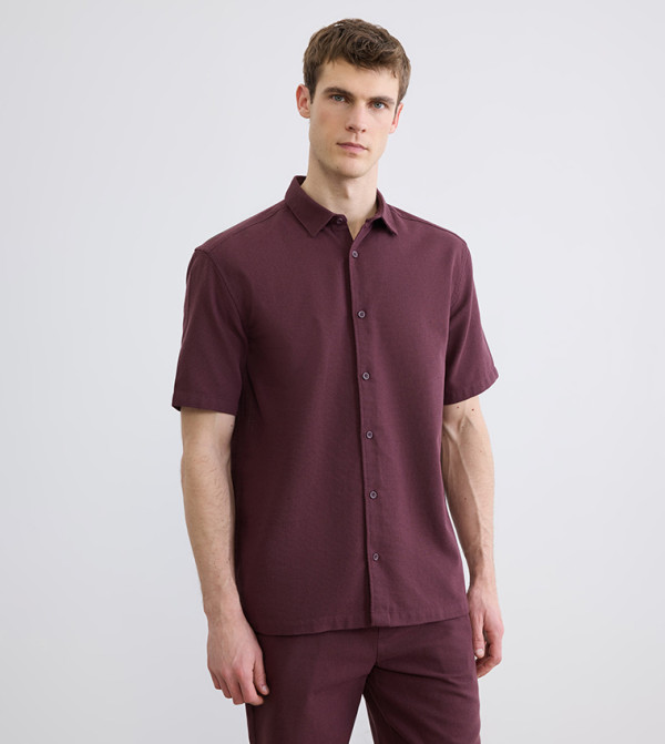 Textured Short Sleeves Shirt