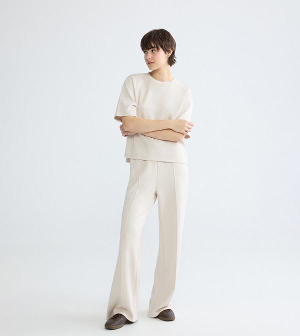 بنطلون رياضة سادة برباط على الخصر