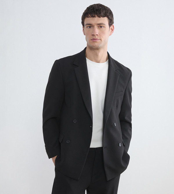 Double Breasted Lapel Collar Blazer