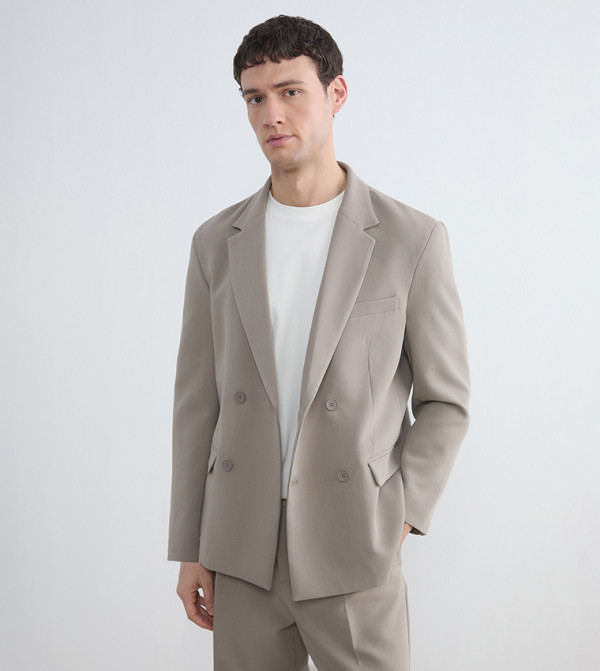 Double Breasted Lapel Collar Blazer