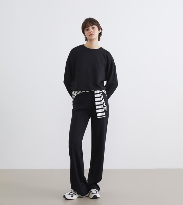 Solid Seam Detail Sweatpants