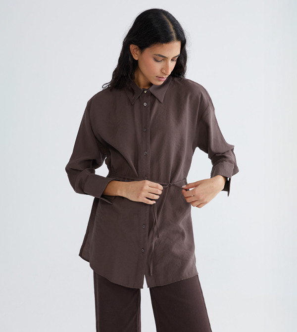 تونيك قميص سادة بفيونكة