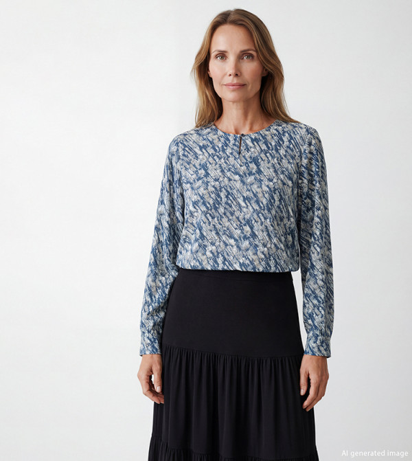 Patterned Long Sleeves Top