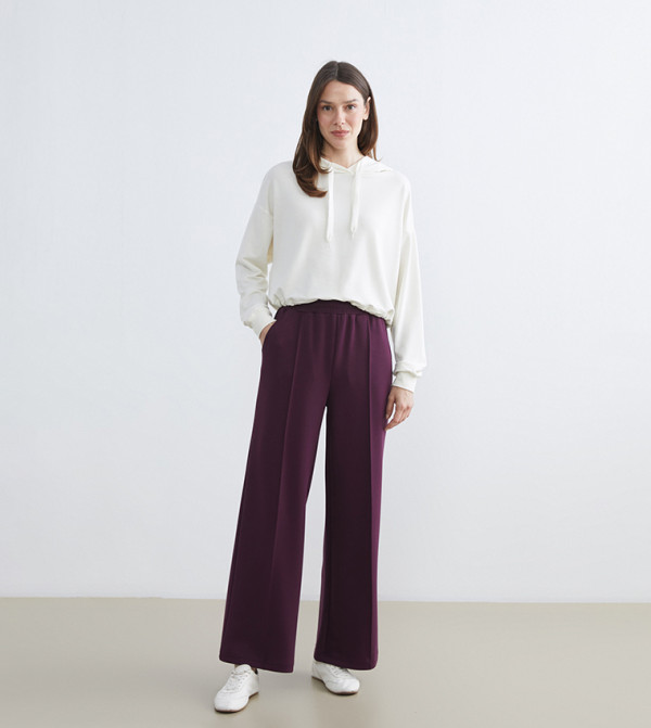 Solid Elastic Waist Sweatpants