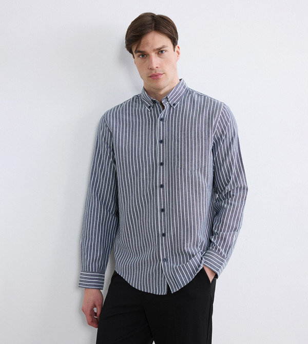 Striped Long Sleeves Oxford Shirt