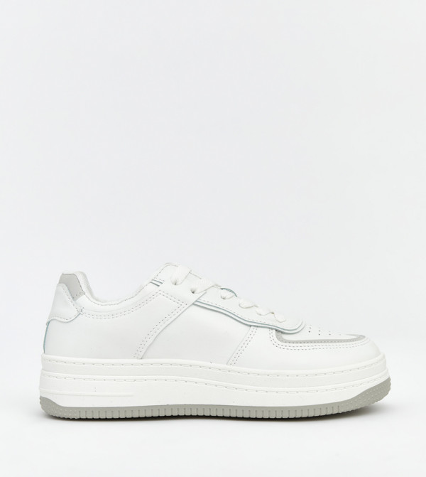 Round Toe Lace-Up Sneakers