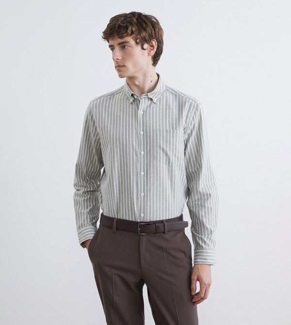 SOUTHBLUE Striped Long Sleeves Oxford Shirt