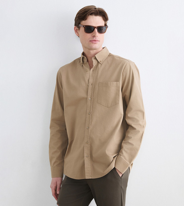 Long Sleeves Regular Fit Gabardine Shirt