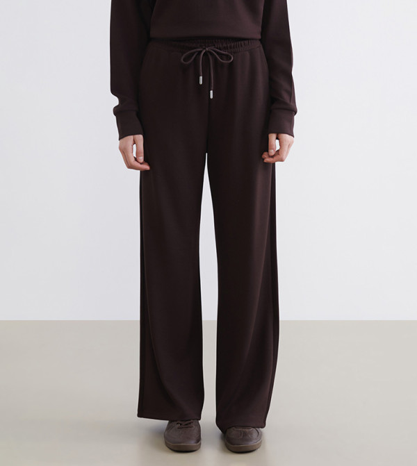 Drawstring Waist Wide Leg Sweatpants
